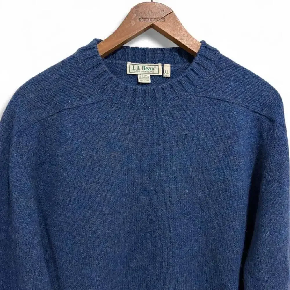 Vintage L.L. Bean Wool Crewneck Sweater Made in Ireland XL Tall